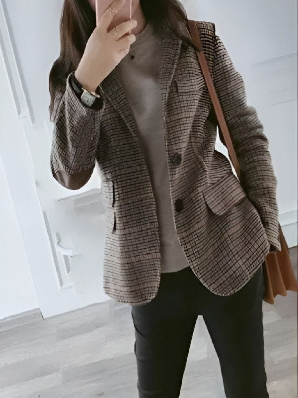 Anna - Karierter Damen-Büroanzug Blazer