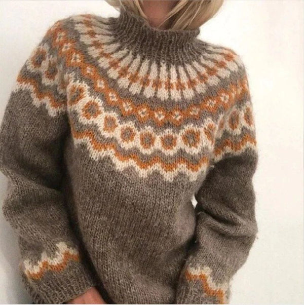 Chongxi - Strickpullover mit hohem Kragen